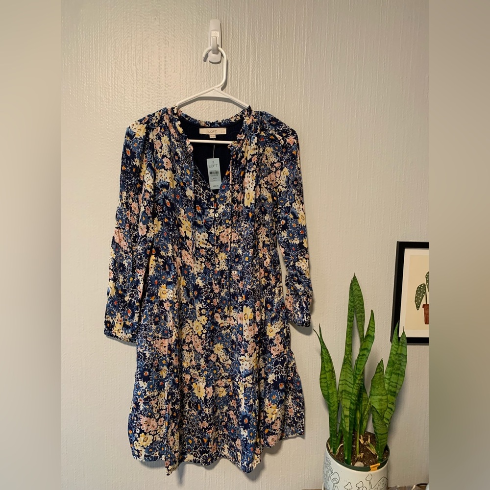 Loft Romantic Floral Spring Summer Dress NWT Petite
